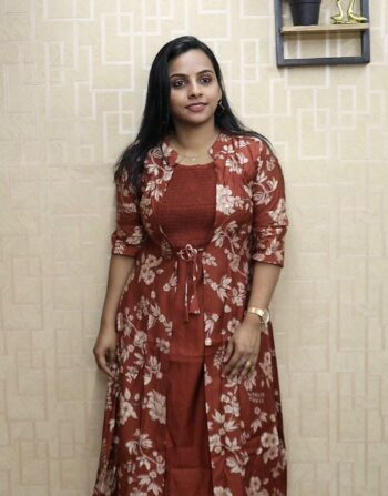Vetican Silk Separatable Jacket Kurti (Brick)