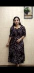 Rayon Printed Aline Feeding Kurti (Coffee Brown)