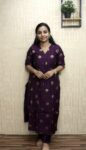 Vetican Silk Polka Dotted Cord Set (Wine)