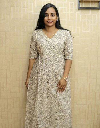 Cotton Printed Feeding Kurti (Cream Grey)