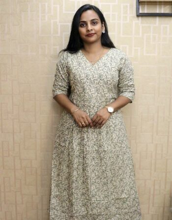 Cotton Printed Feeding Kurti (Cream Green)