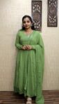 Georgette 12 Panel Cut Anarkali With Duppatta (Light Green)