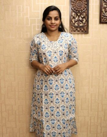 Casual Printed Cord Set (Light Blue)