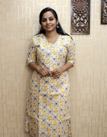 Casual Printed Cord Set (Yellow)