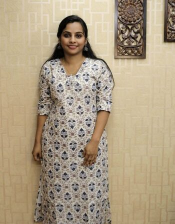 Casual Printed Cord Set (Blue)