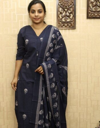 Pure Cotton 3 Piece Set (Navy Blue)
