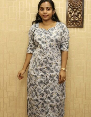 Delta Floral Printed Cord Set (Blue Grey)