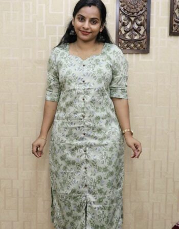 Delta Floral Printed Cord Set (Pastel Green)