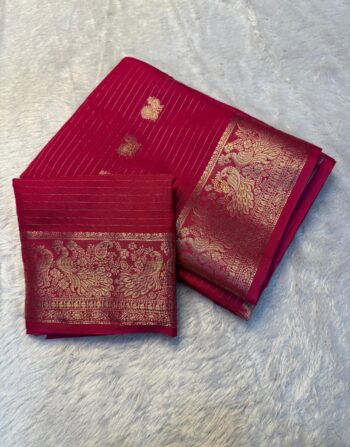 Pure Viscose Silk Peacock Butta Saree