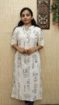 Handloom Cotton Slitted Kurti (Offwhite)