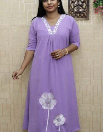 Premium Imported Lycra Aline Cord Set (Lavender)