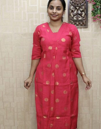 Vetican Silk Golden Polka Dotted Cord Set (Pink)