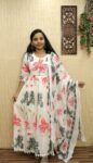 Mul Cotton Floral Printed Long Kurti With Duppatta