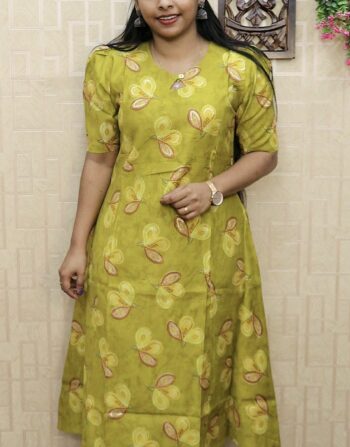 Vetican Silk Floral Printed Cord Set (Lemon Yellow)