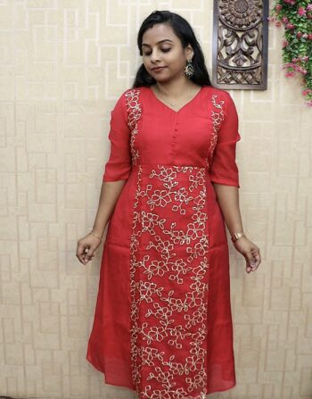 Partywear Mulchanderi Cord Set (Rani Pink)