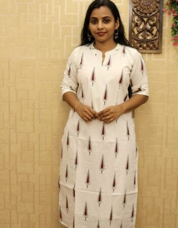 Easter Special Slit Kurti  (Leaf )