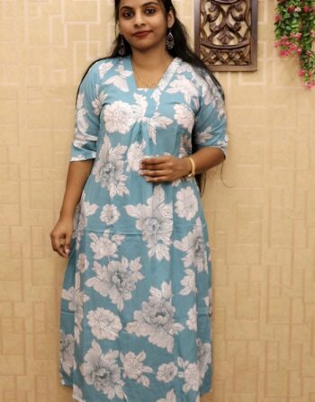 Heavy Rayon Cotton Aline Cord Set (Blue)