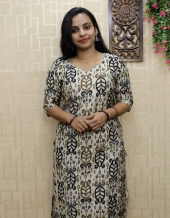 Vetican Silk Printed Slit Kurti (Chikku Print 2)