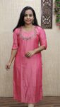 Vichitra Silk Handworked Slit Kurti (Peach)