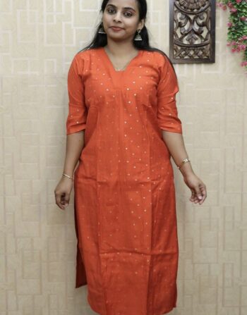 Vetican Silk Chungidi Printed Cord Set (Orange)