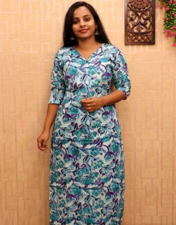 Printed Cotton Cord Set (Blue)