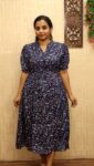 Delta Printed Frock (Navy Blue)