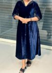 Velvet Designer Aline Kurti (Navy Blue)