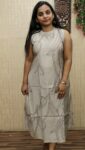 Vetican Silk Turtle Neck Aline Kurti (Meroon Lines)
