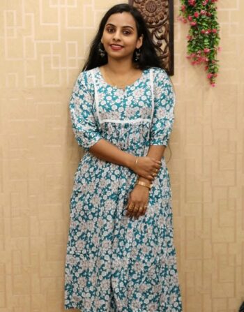 Rayon Cotton Cord Set (Teal Blue)