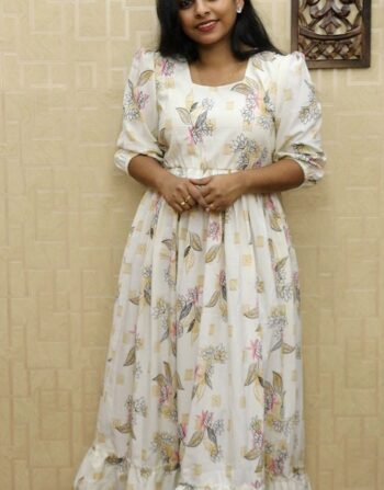 Offwhite Printed Long Frock