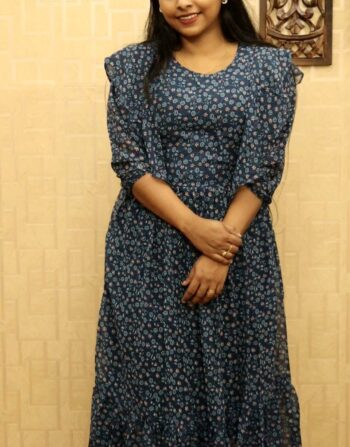 Georgette Printed ruffle frock