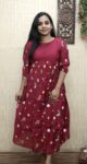 Mul Chanderi Designer Frock Kurti (Purple)