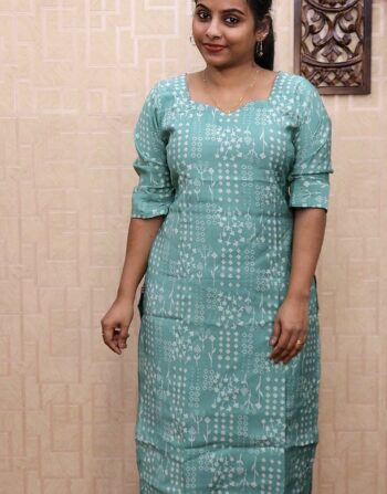 Muslin Silk Slit Kurti (Teal Green)
