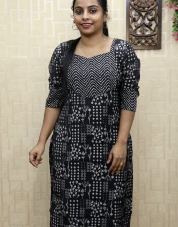 Muslin Silk Slit Kurti (Black)