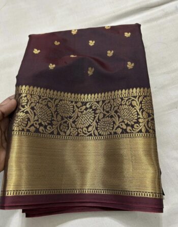 Coffee Brown Soft Banarasi Silk Saree