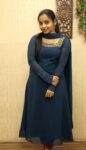 Georgette Handworked Full Sleeve Aline Kurti With Duppatta (Teal Blue)