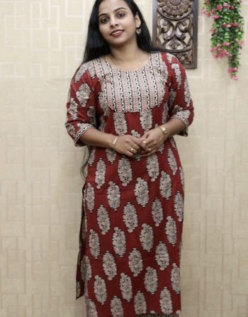 Ajrak Cotton Cord Set (Brick Red)