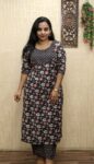 Ajrak Cotton Cord Set (Black Warley)