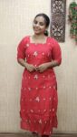 Mul Chanderi Side Slit Kurti (Dark Peach)