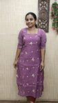 Mul Chanderi Side Slit Kurti (Lavender)