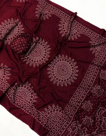 Bandhini Printed Semi Modal Silk Saree