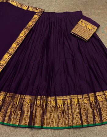 Kanchi Cotton Dhavani Prebooking (Deep Wine)