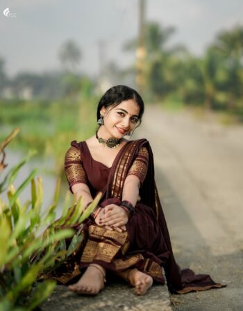 Kanchi Cotton Dhavani Prebooking (Coffee Brown)