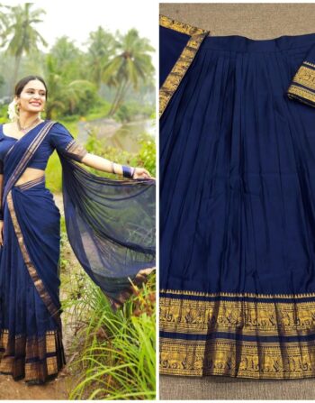 Kanchi Cotton Dhavani Prebooking (Dark Blue)