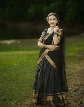 Kanchi Cotton Dhavani Prebooking (Black)