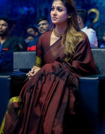Nayanthara Meroon Award Saree in Khadi Cotton