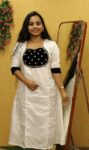 Chanderi Silk Aline Kurti (Black)