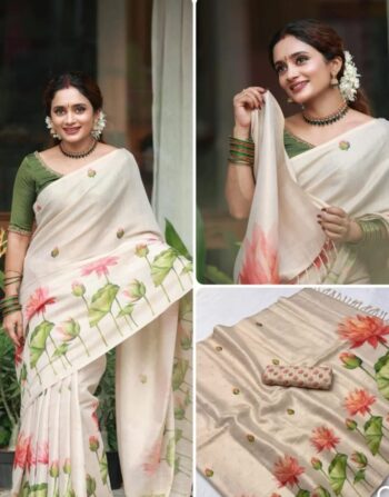 Soft Tissue Silk Saree (LOTUS)
