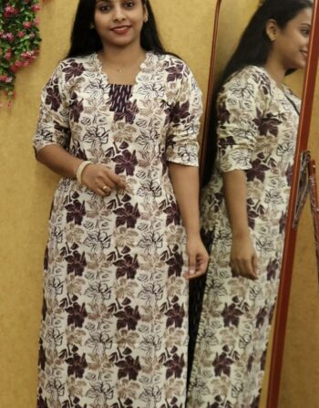 Cotton Printed Cord Set (Cream Wine)