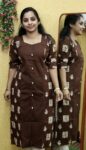 Dabu Cotton Slit Kurti (Coffee Brown)